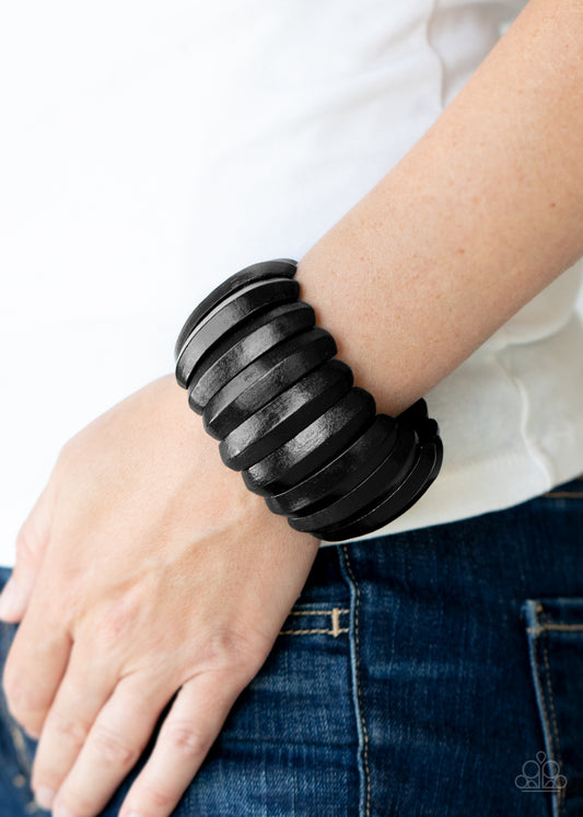 Colorfully Congo - Black Wood Bracelet