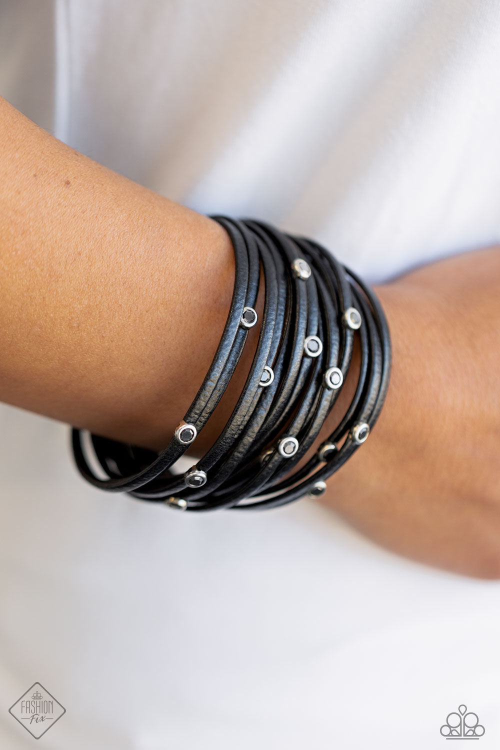Fearlessly Layered - Black Urban Bracelet