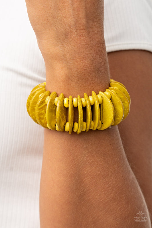 Tropical Tiki Bar - Yellow Wood Bracelet