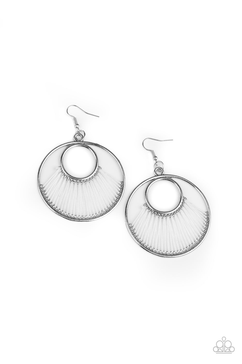 Really High-Strung - White Earring