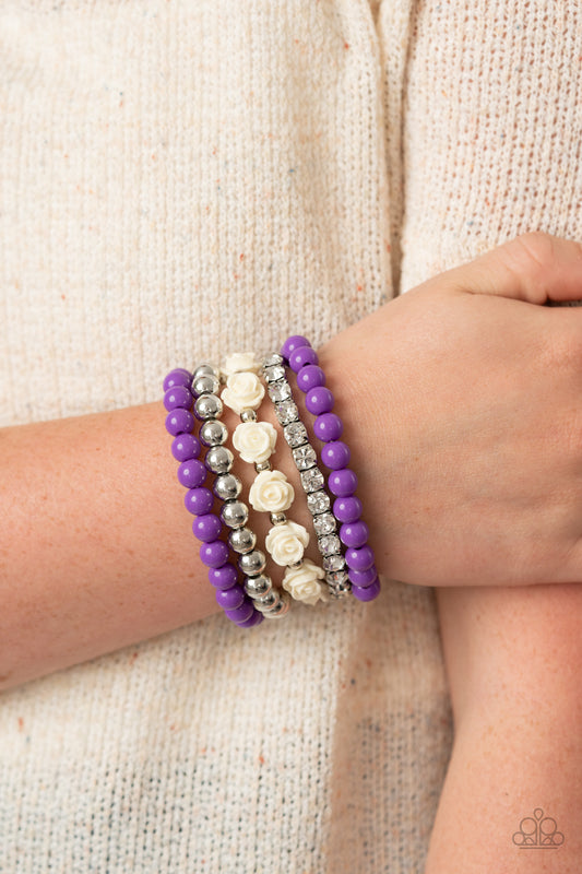 Rose Garden Grandeur - Purple Bracelet