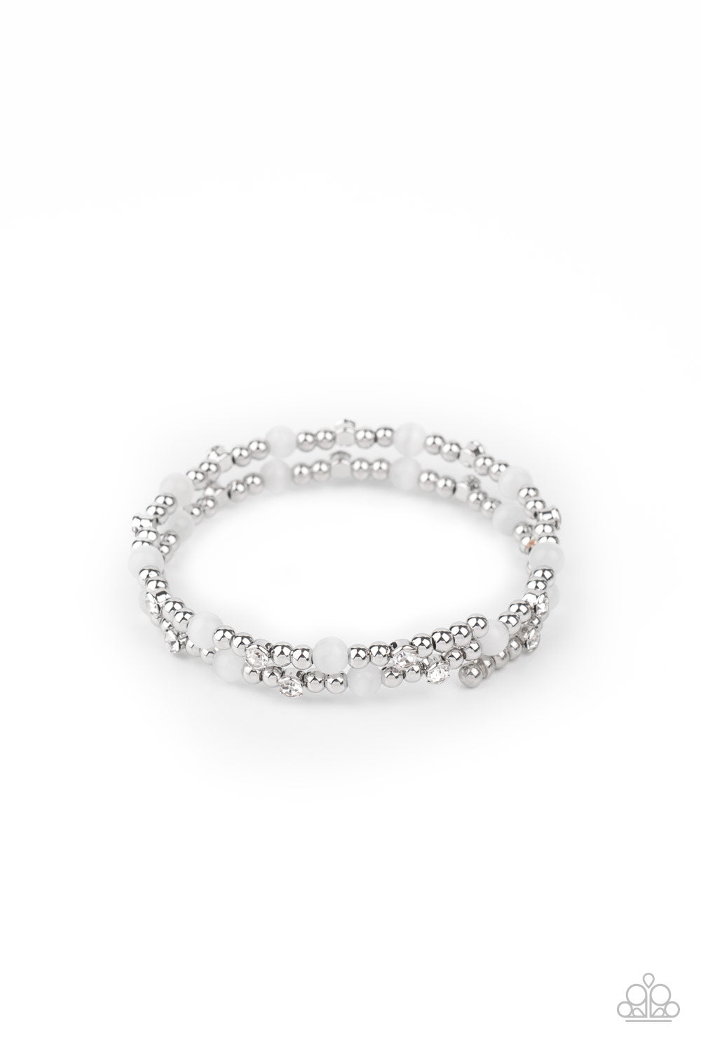 Ethereally Entangled - White Coil Bracelet