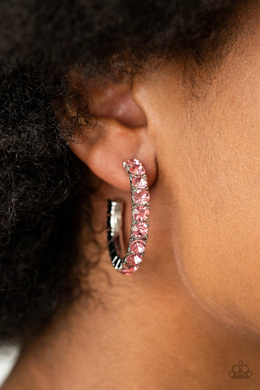 Classy Is In Session - Pink Hoop Earring
