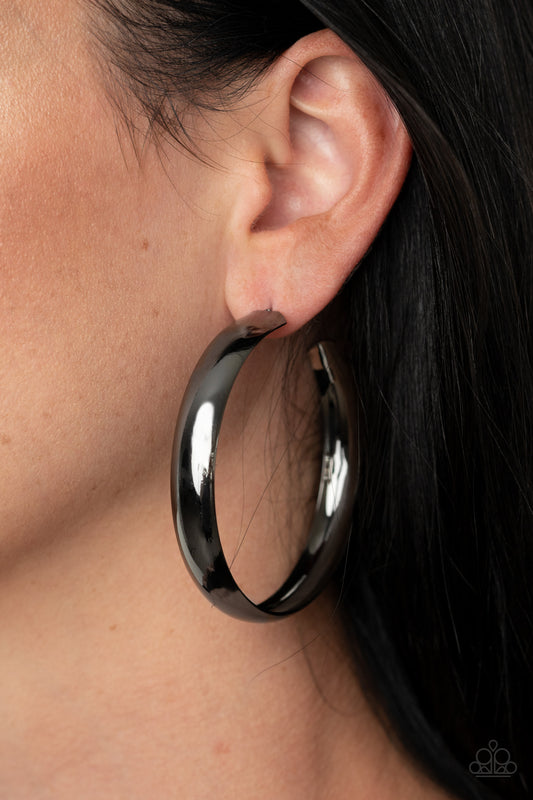 BEVEL In It - Black Hoop Earring