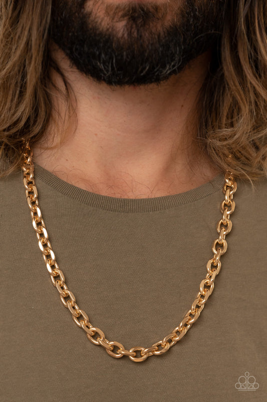 Steel Trap - Gold Mens Necklace