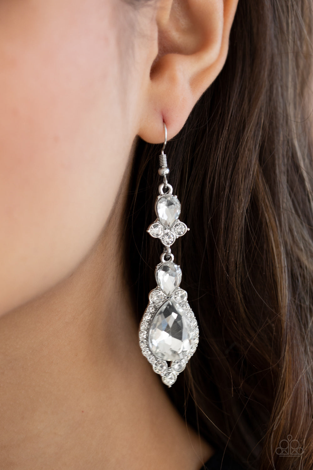 Fully Flauntable - White Earring