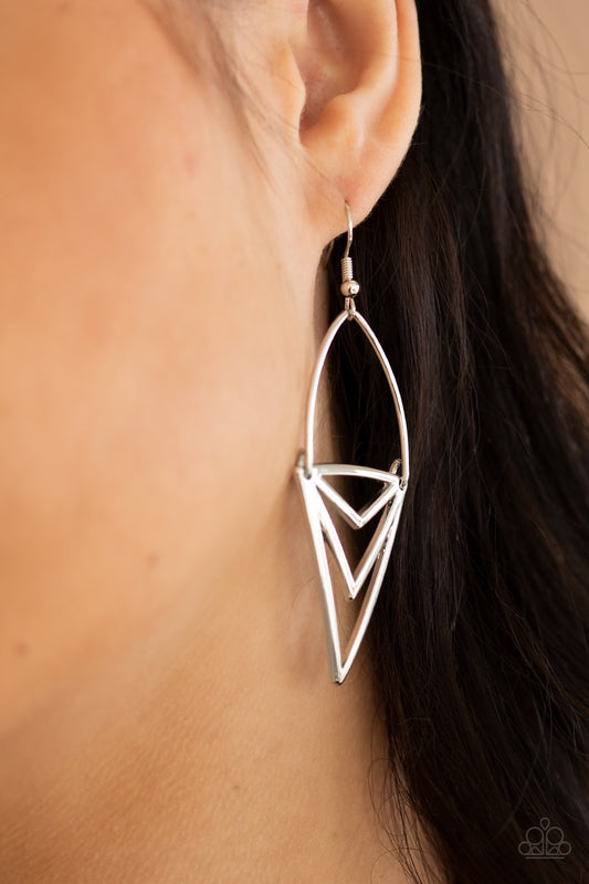 Proceed With Caution - Silver Earring