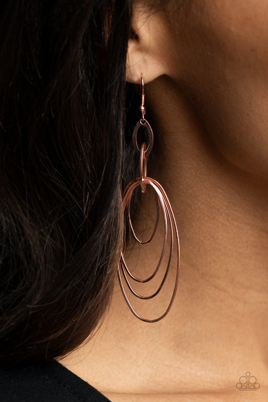 OVAL The Moon - Copper Earring