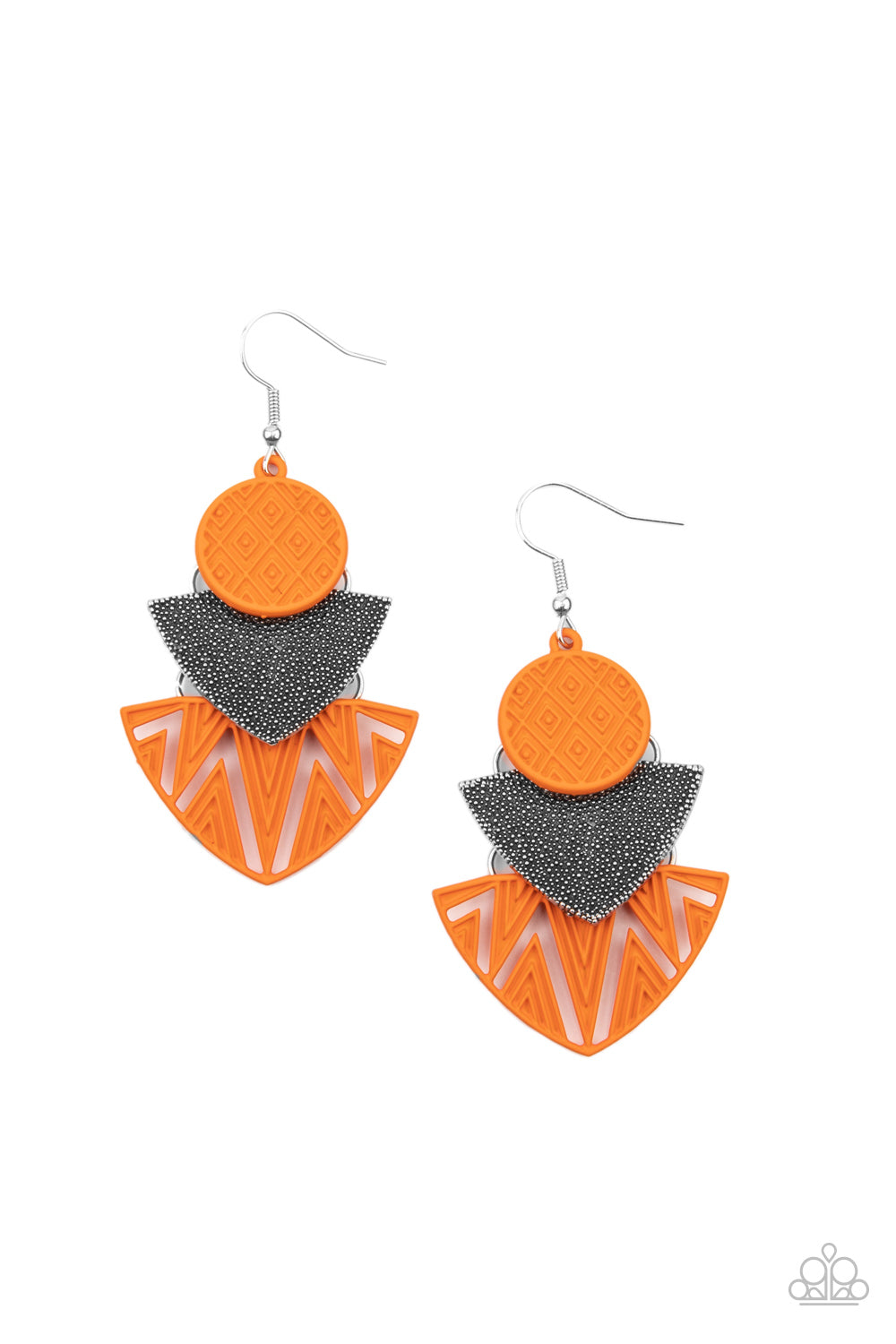 Jurassic Juxtaposition - Orange Earring