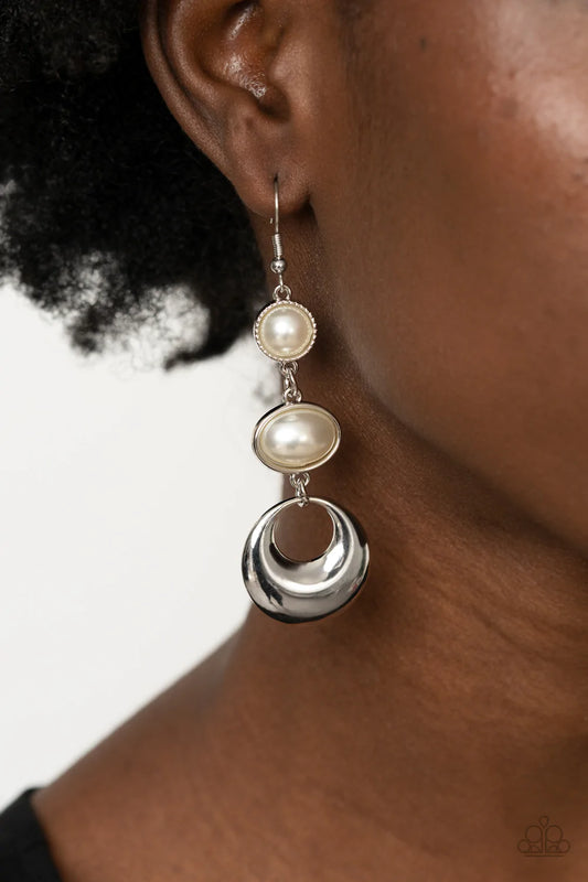 Bubbling To The Surface - White Earring
