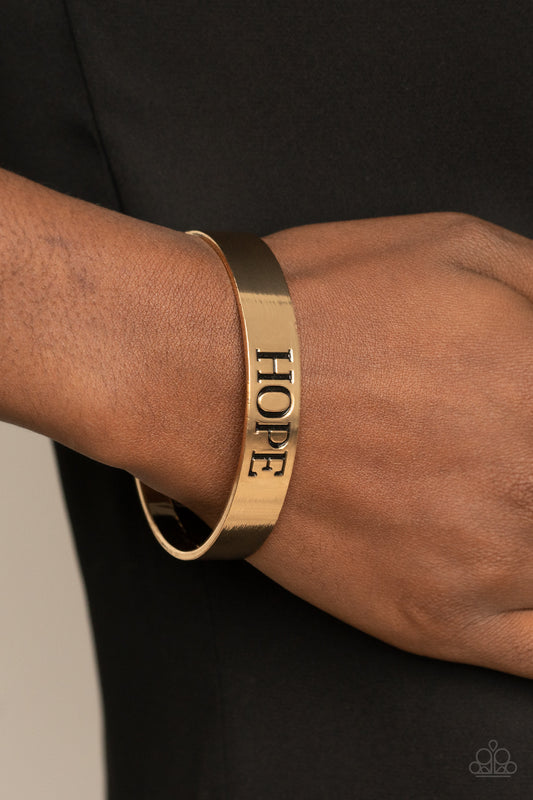 Hope Makes The World Go Round - Gold Bracelet (Inspirational)