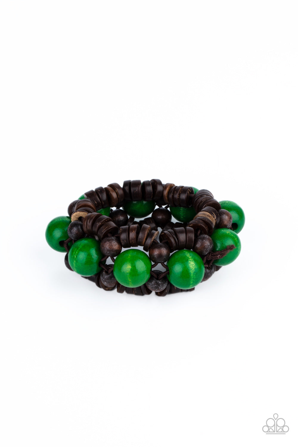 Tropical Temptations - Green Wood Bracelet
