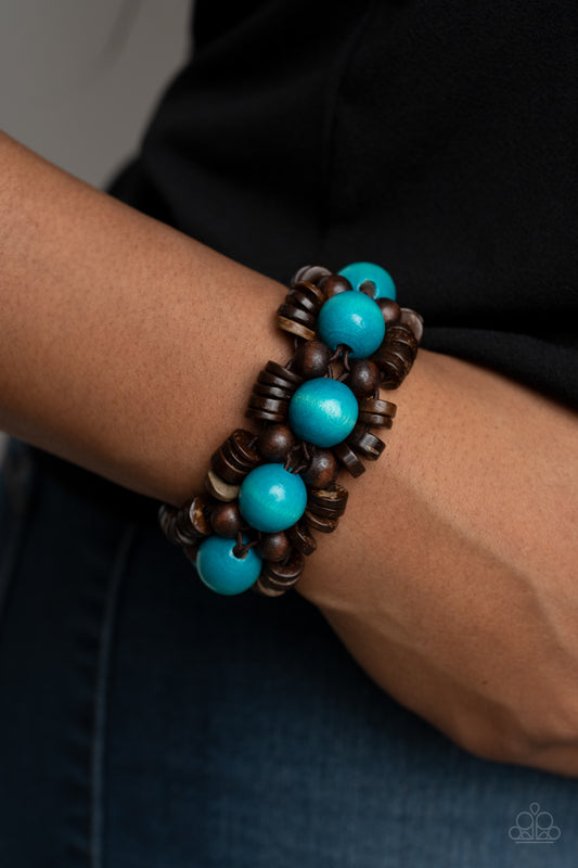 Tropical Temptations - Blue Wood Bracelet