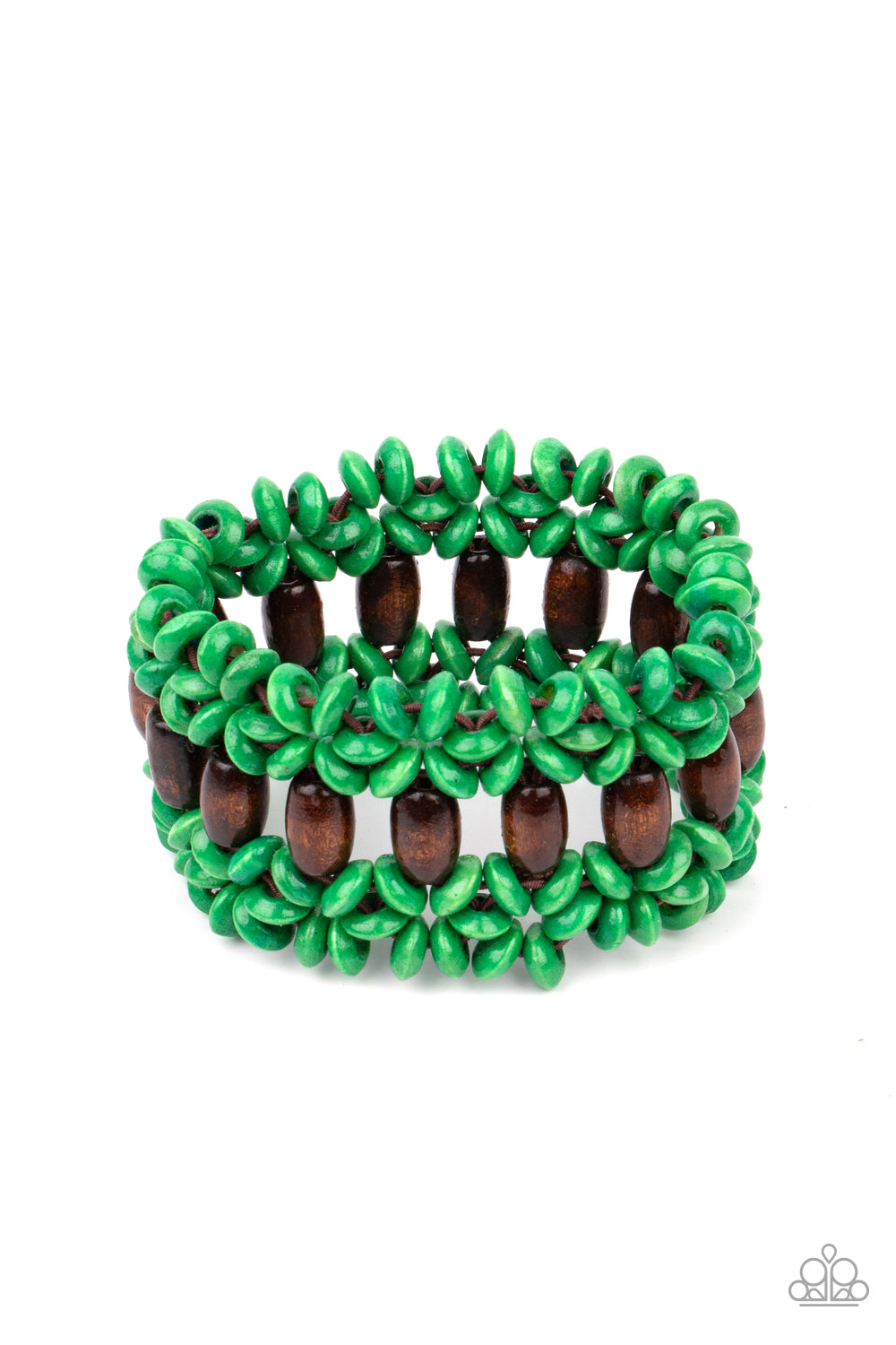 Bali Beach Retreat - Green Wood Bracelet