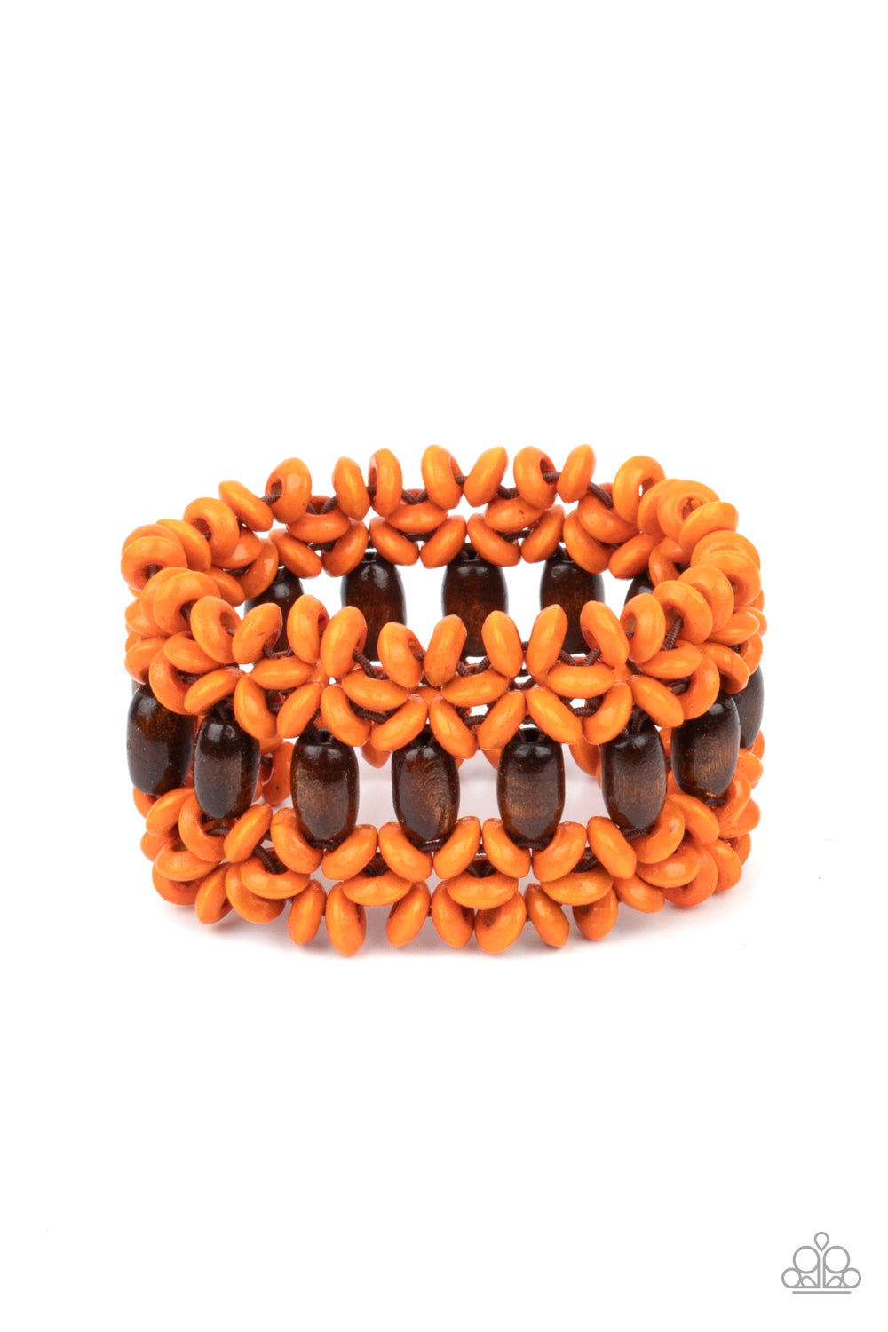 Bali Beach Retreat - Orange Wood Bracelet