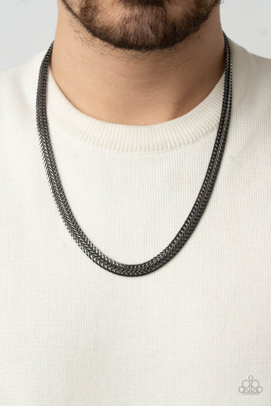 Extra Extraordinary - Black Mens Necklace and Bracelet Set