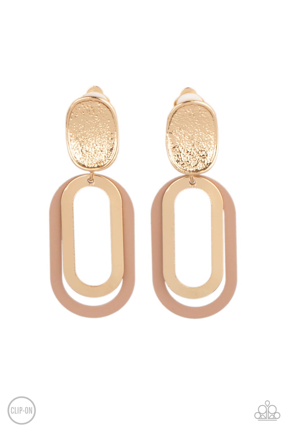 Melrose Mystery - Brown Clip On Earring