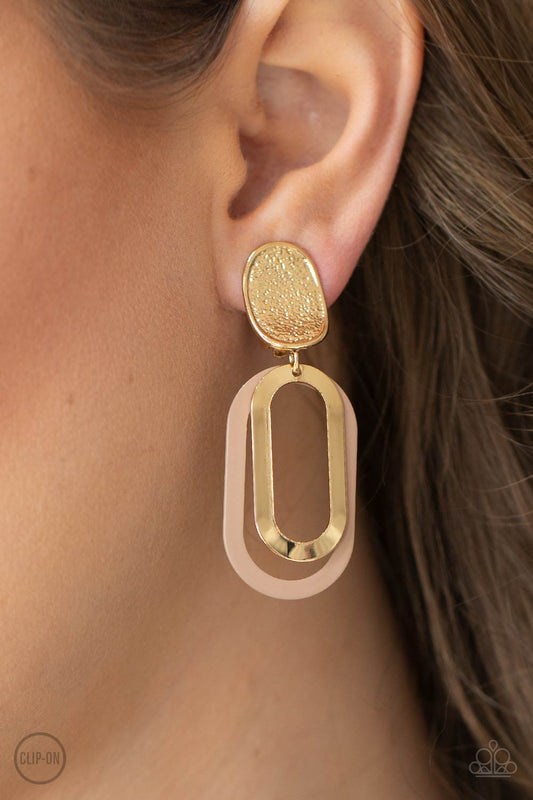 Melrose Mystery - Brown Clip On Earring