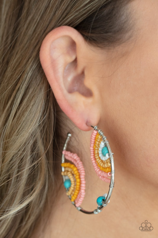 Rainbow Horizons - Multi Seed Bead Earring