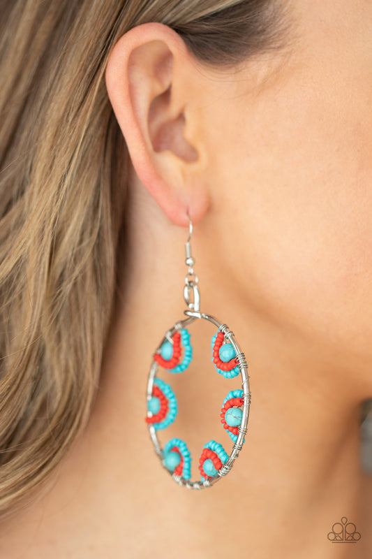 Off The Rim - Blue Seed Bead Earring