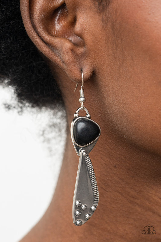 Going-Green Goddess - Black Earring