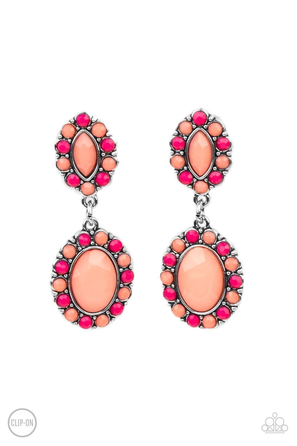 Positively Pampered - Orange Clip On Earring
