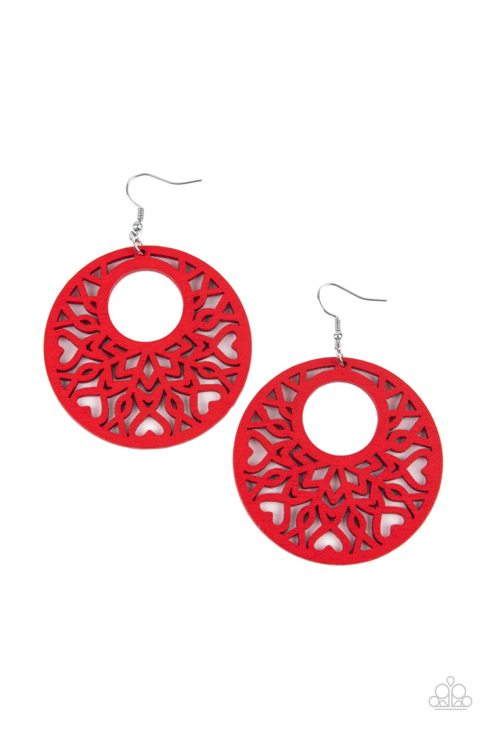 Tropical Reef - Red Wood Earring