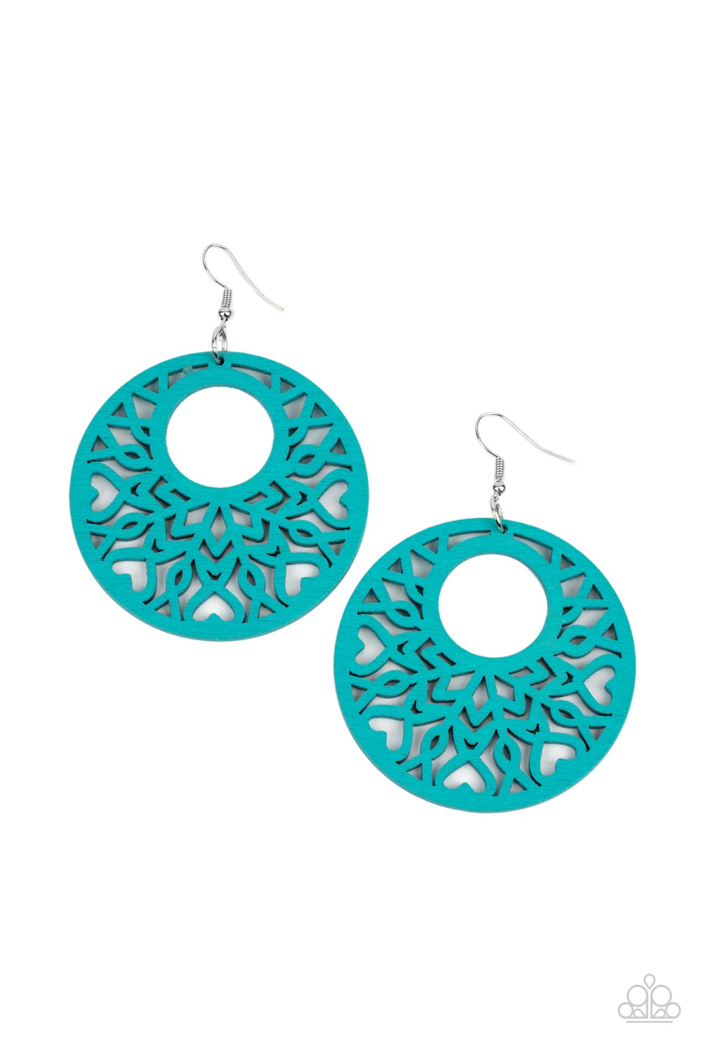 Tropical Reef - Blue Wood Earring