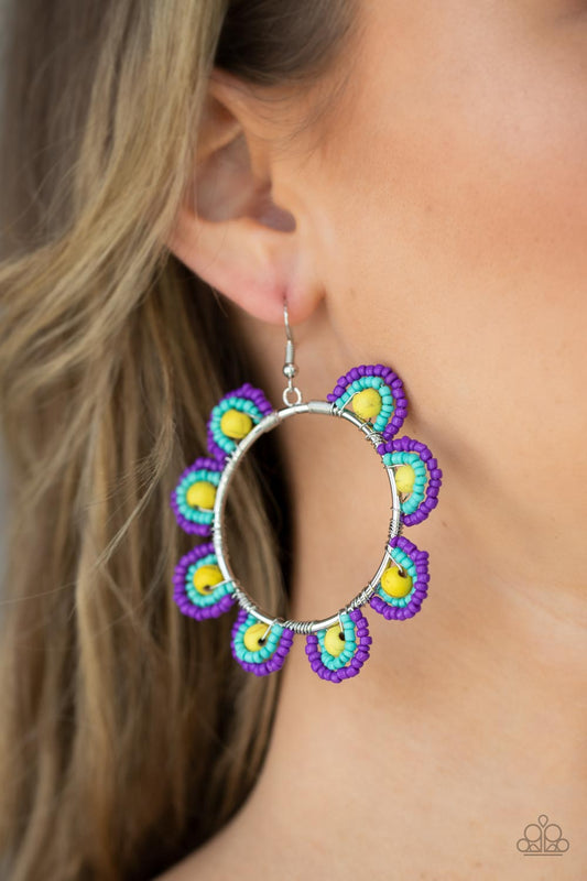 Groovy Gardens - Yellow Seed Bead Earring