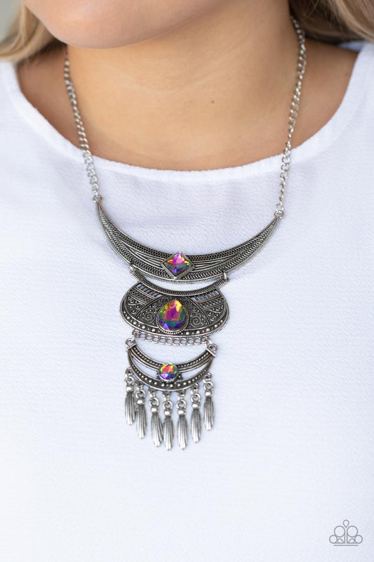 Lunar Enchantment - Multi Oil Spill Necklace