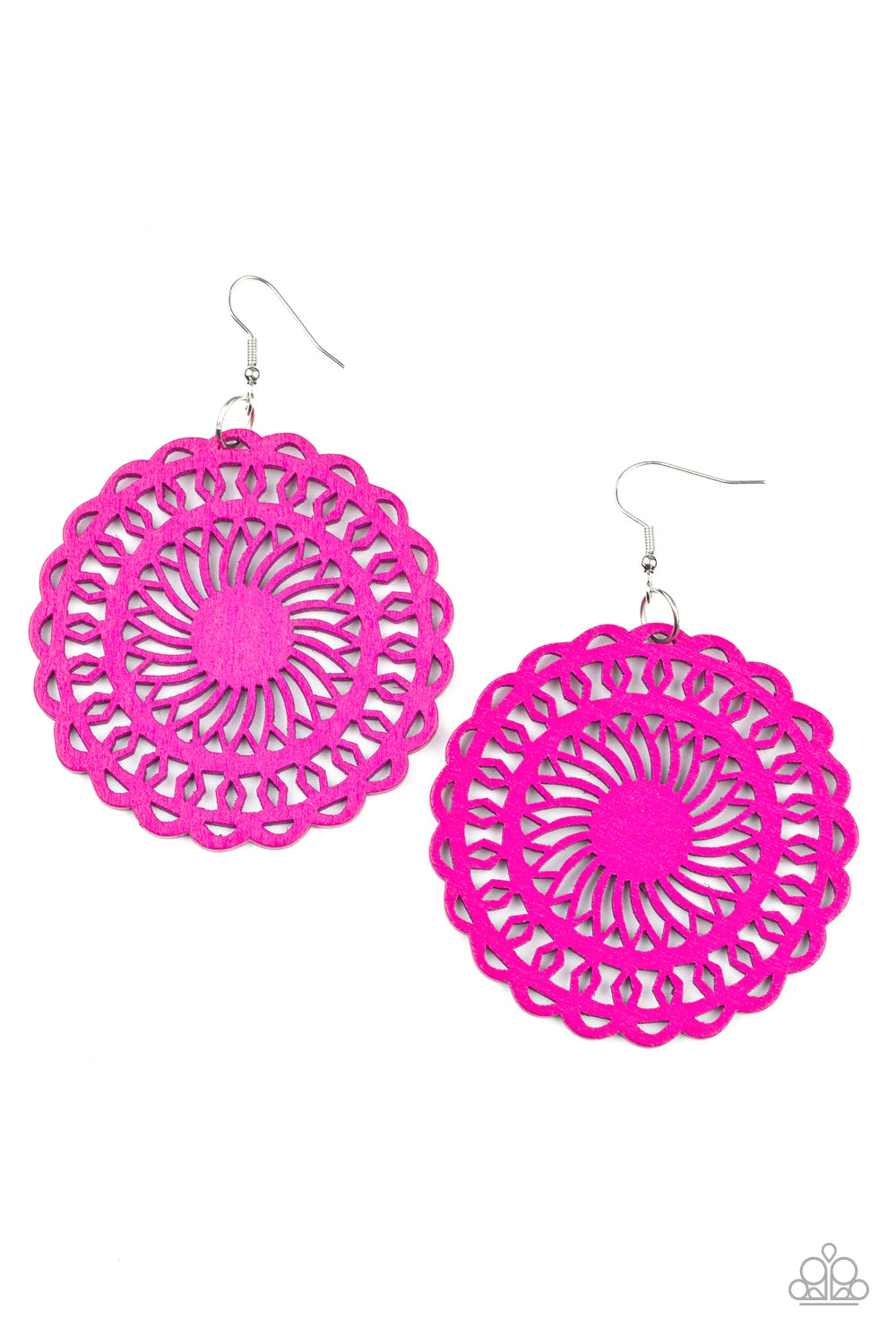Island Sun - Pink Wood Earring