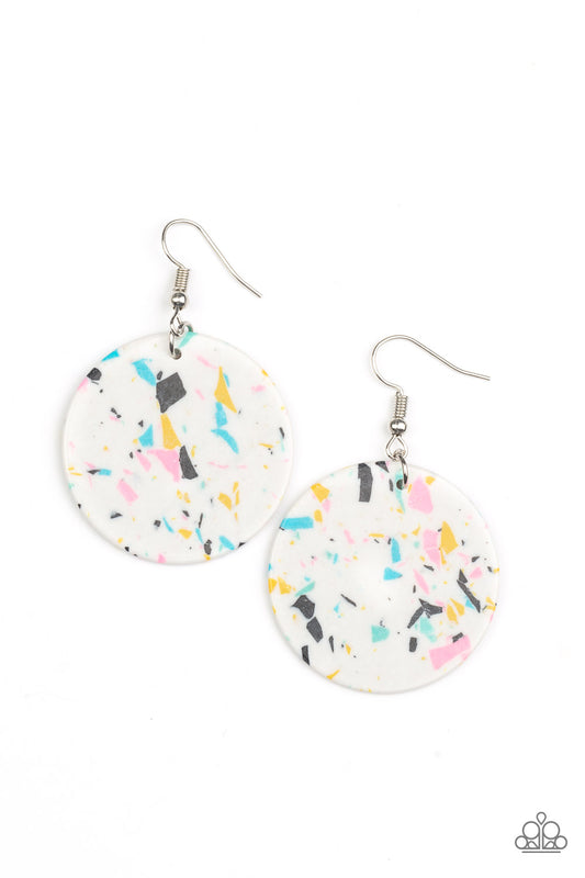 Tenaciously Terrazzo - White Confetti Earring