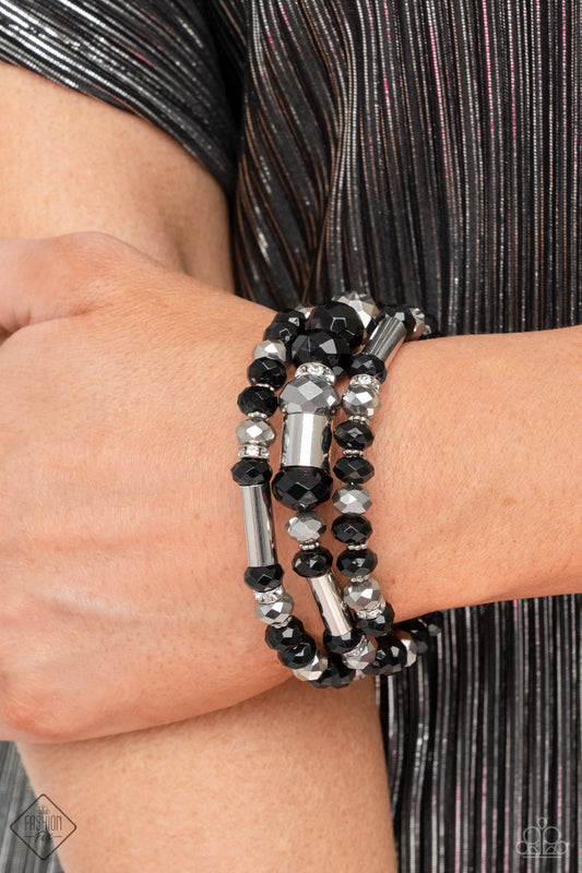 Dynamic Dazzle - Black Coil Bracelet