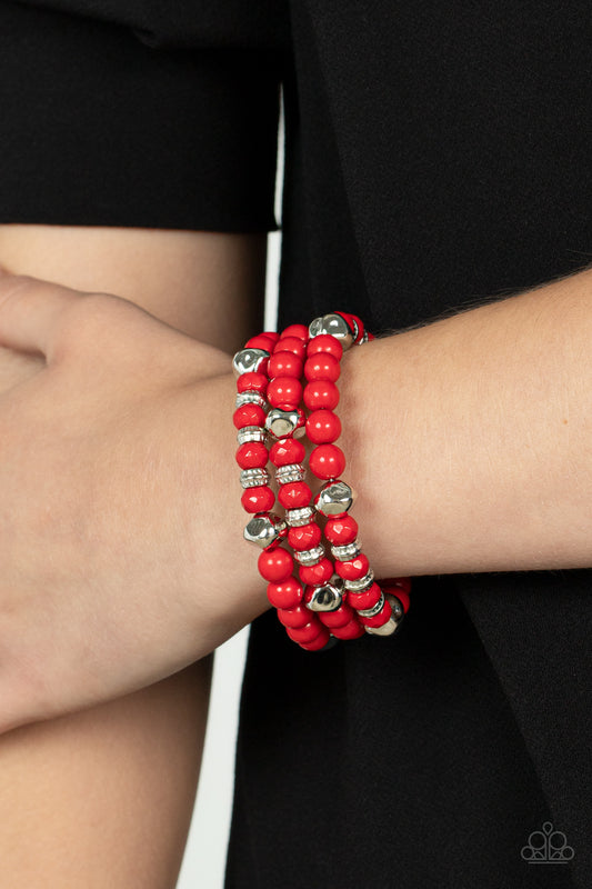Vibrant Verve - Red Coil Bracelet