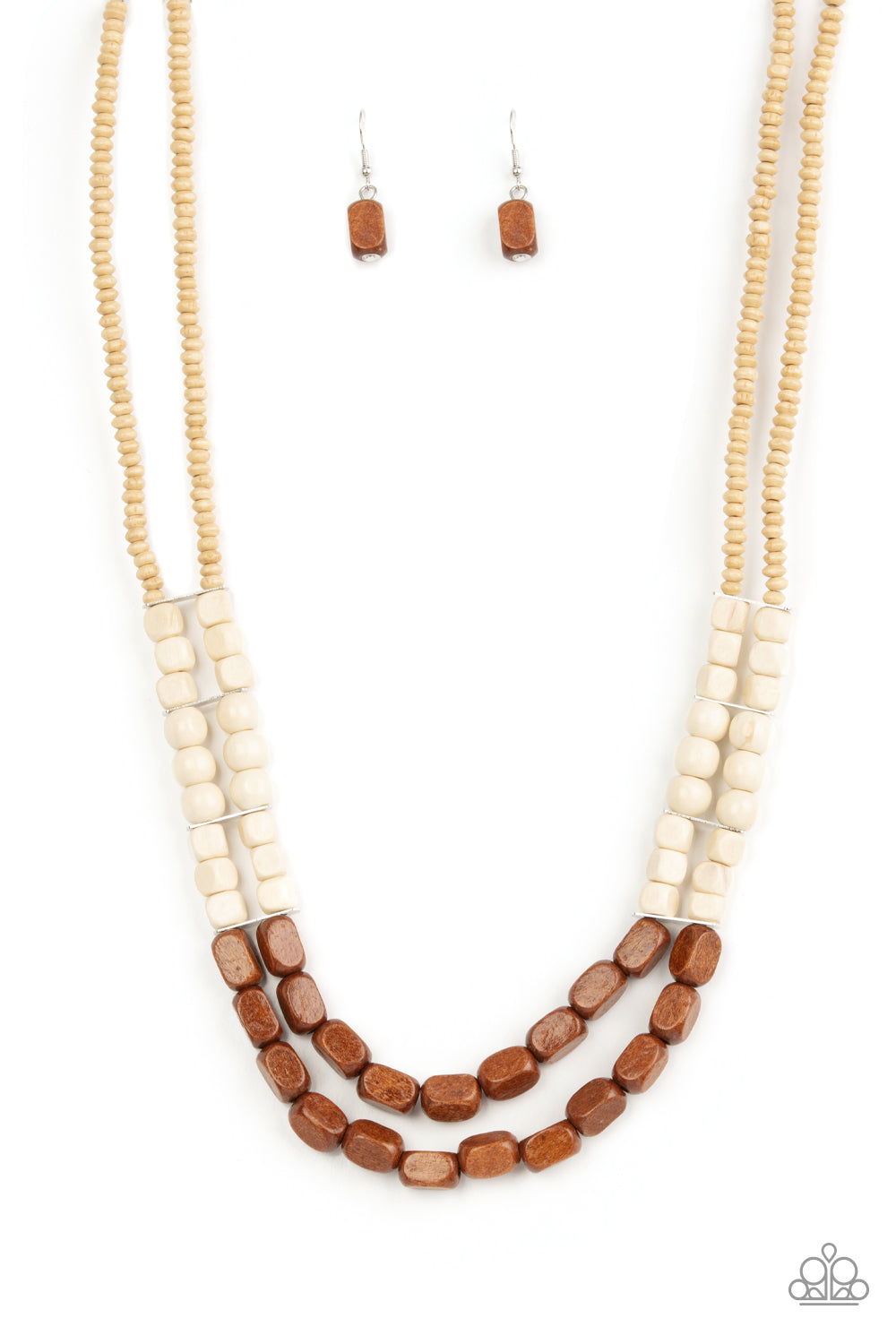 Bermuda Bellhop - Brown Wood Necklace