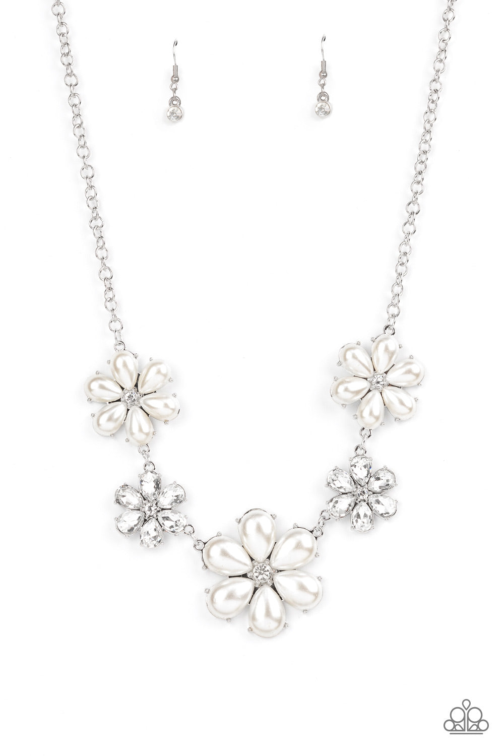 Fiercely Flowering - White Necklace (LOP)