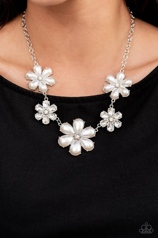 Fiercely Flowering - White Necklace (LOP)