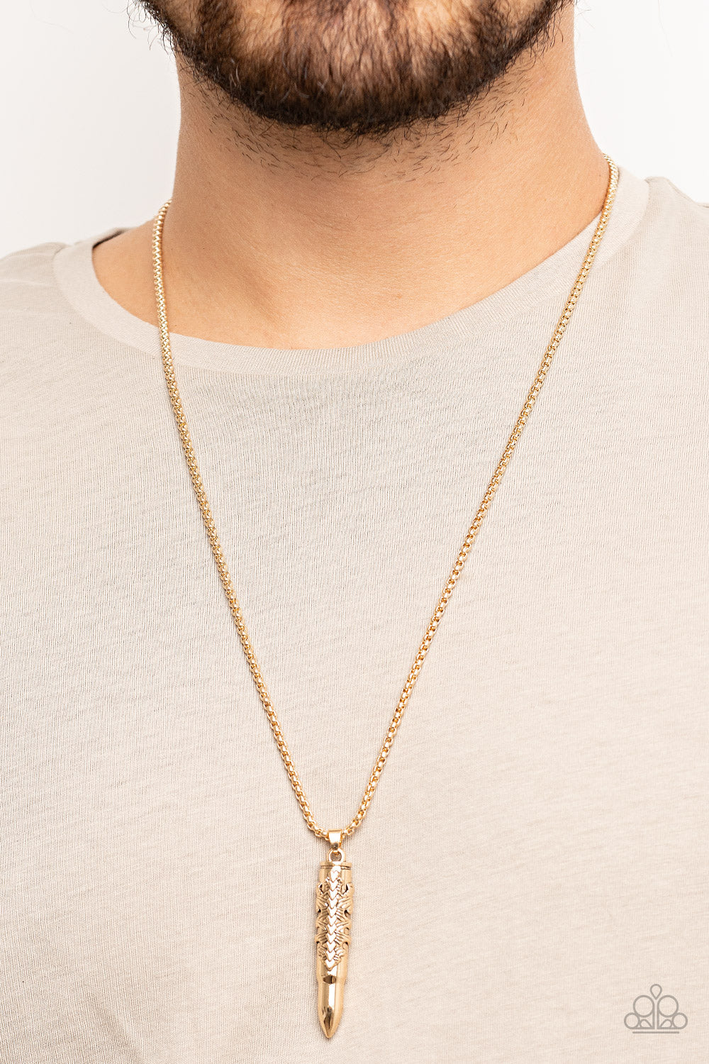 Mysterious Marksman - Gold Mens Necklace