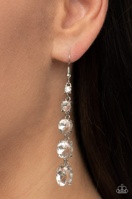 Red Carpet Charmer - White Earring