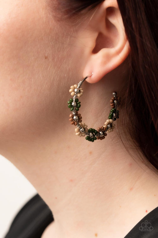 Growth Spurt - Green Seed Bead Earring
