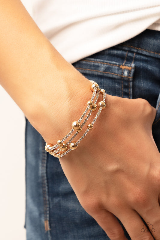 Spontaneous Shimmer - Gold Coil Bracelet