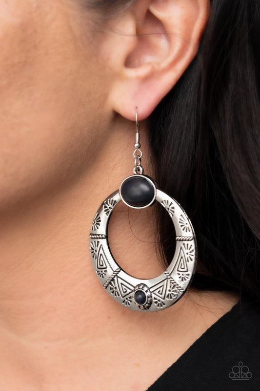 Garden Glyphs - Black Earring