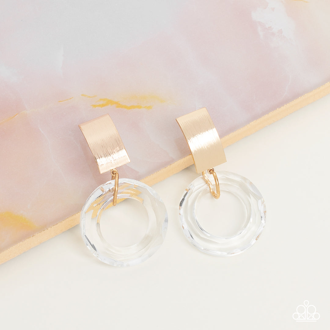 Clear Out! - Gold Clip On Earring