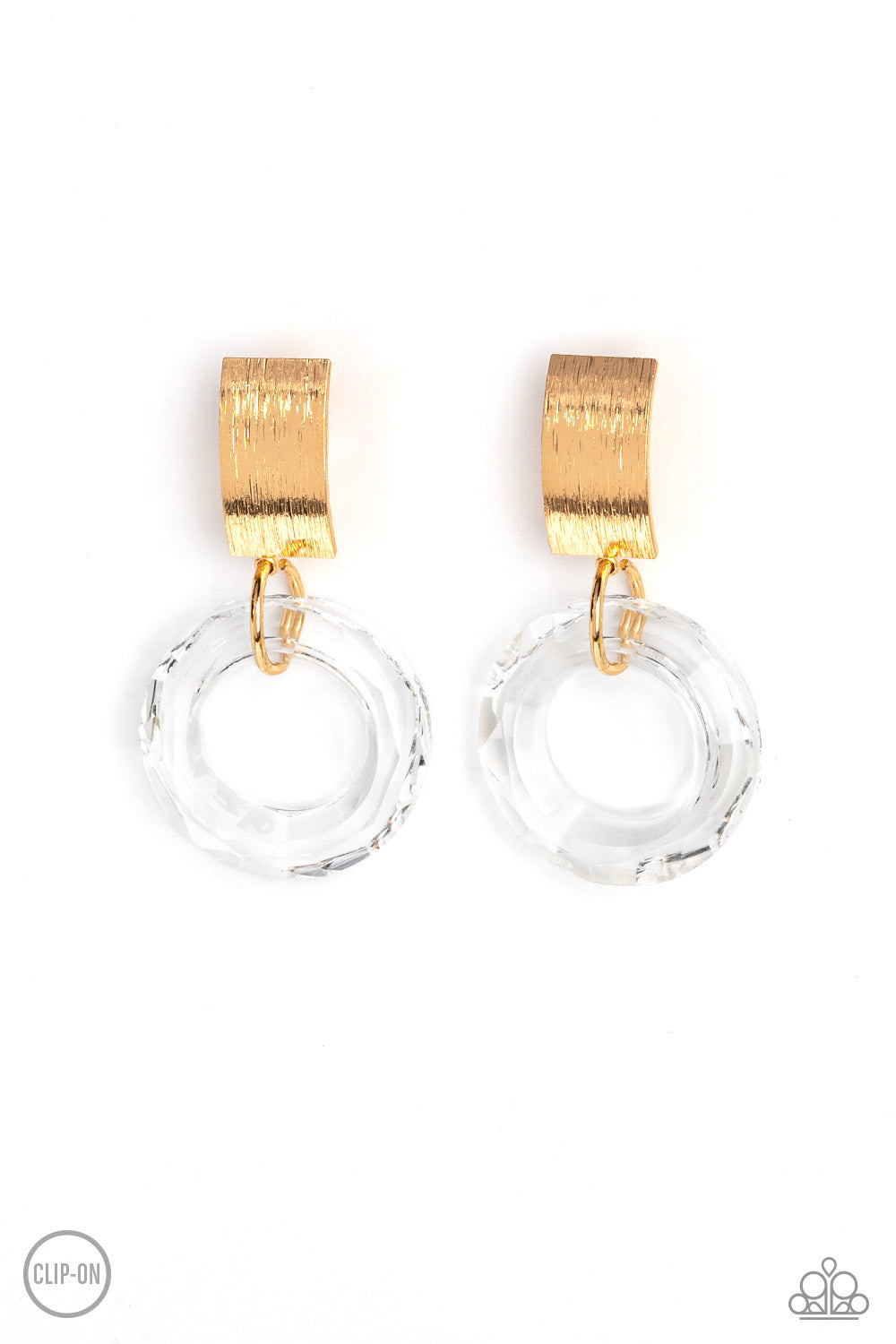 Clear Out! - Gold Clip On Earring