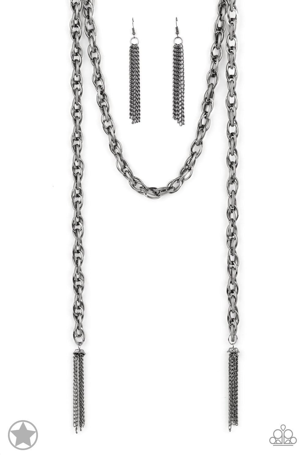 SCARFed for Attention - Gunmetal Blockbuster Necklace