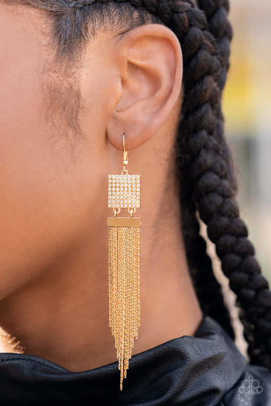 Dramatically Deco - Gold Earring (LOP)