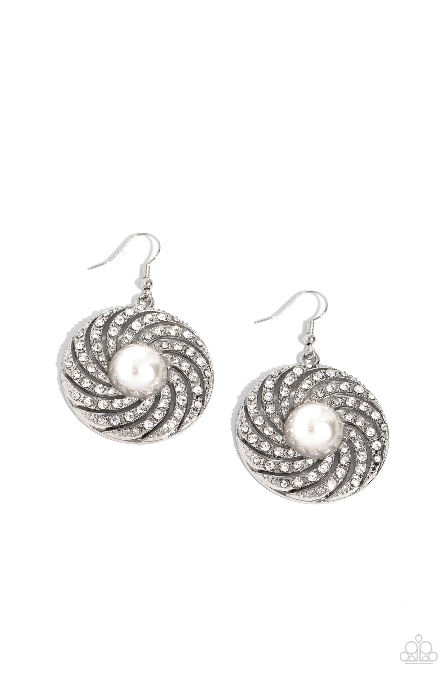 Vintage Vortex - White Earring
