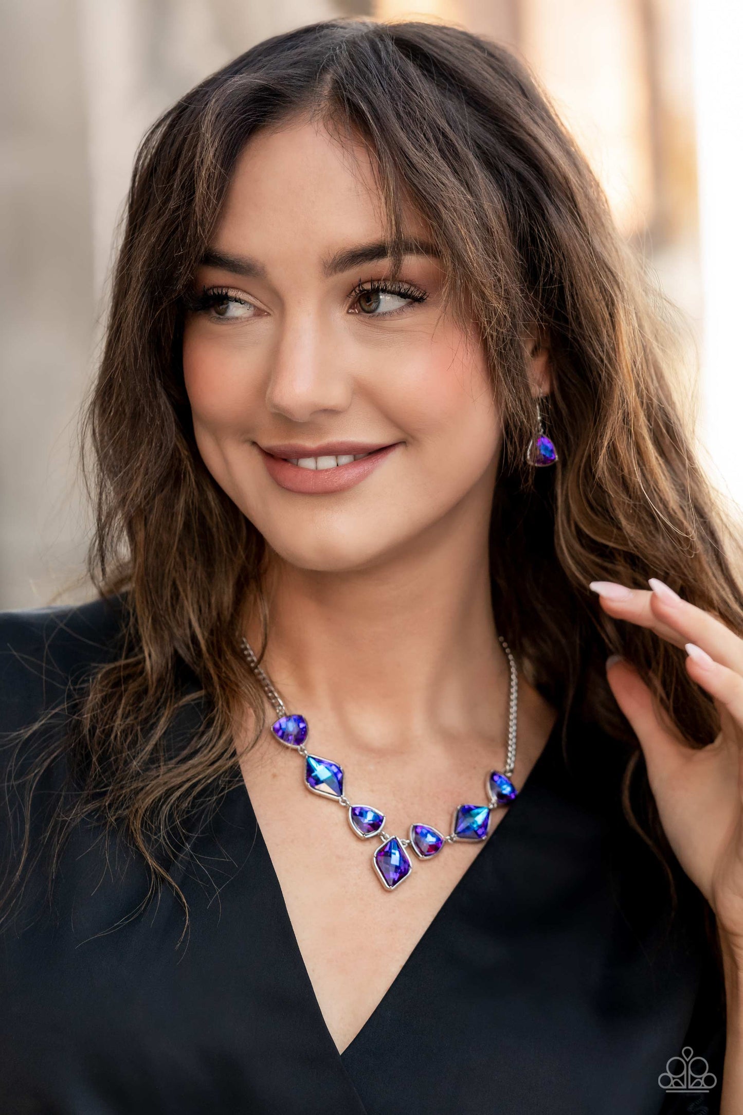 Glittering Geometrics - Purple Necklace (LOP)