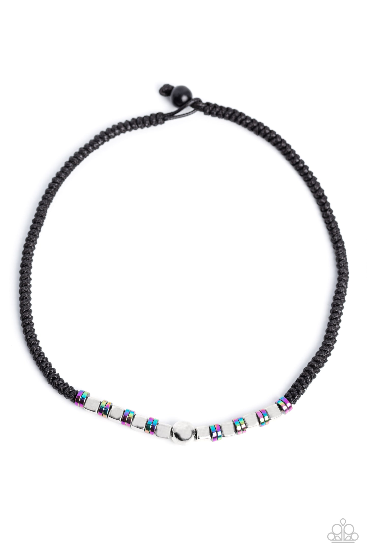 Oil Spill Orbit - Silver Urban Necklace