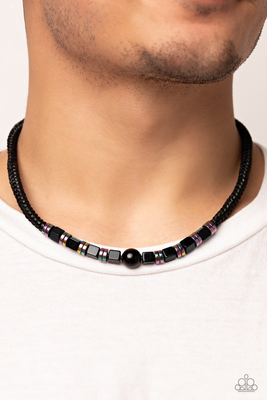 Oil Spill Orbit - Black Urban Necklace